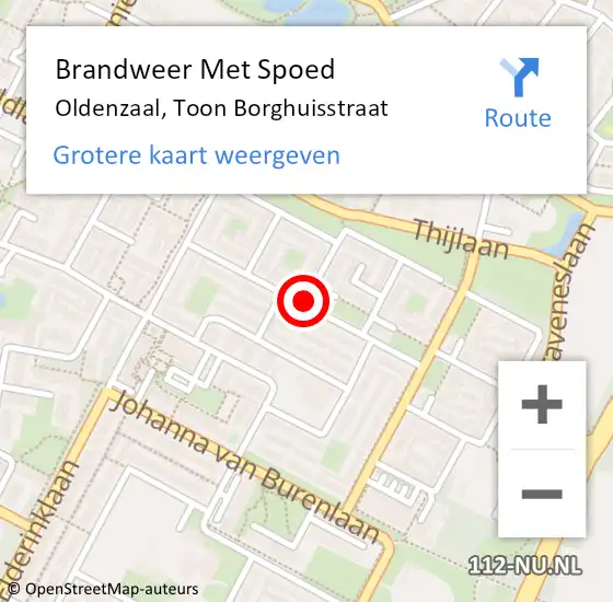 Locatie op kaart van de 112 melding: Brandweer Met Spoed Naar Oldenzaal, Toon Borghuisstraat op 31 maart 2018 16:23