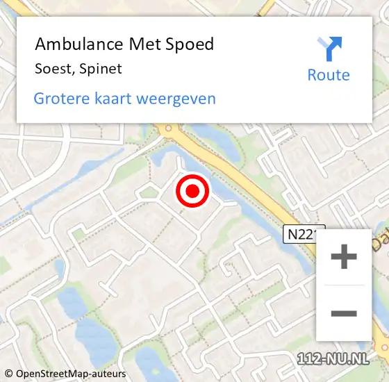 Locatie op kaart van de 112 melding: Ambulance Met Spoed Naar Soest, Spinet op 31 maart 2018 18:17