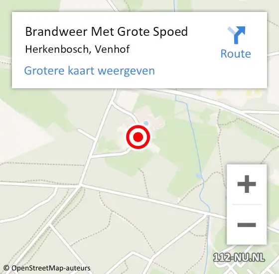 Locatie op kaart van de 112 melding: Brandweer Met Grote Spoed Naar Herkenbosch, Venhof op 31 maart 2018 18:19