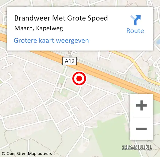 Locatie op kaart van de 112 melding: Brandweer Met Grote Spoed Naar Maarn, Kapelweg op 31 maart 2018 18:35