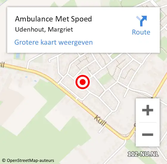 Locatie op kaart van de 112 melding: Ambulance Met Spoed Naar Udenhout, Margriet op 31 maart 2018 19:24