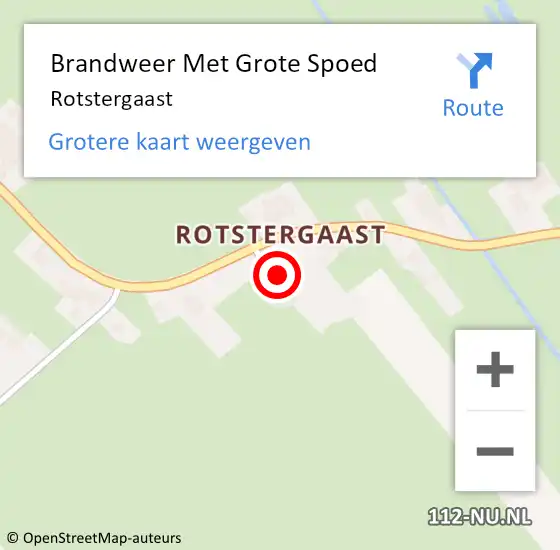 Locatie op kaart van de 112 melding: Brandweer Met Grote Spoed Naar Rotstergaast op 31 maart 2018 19:50