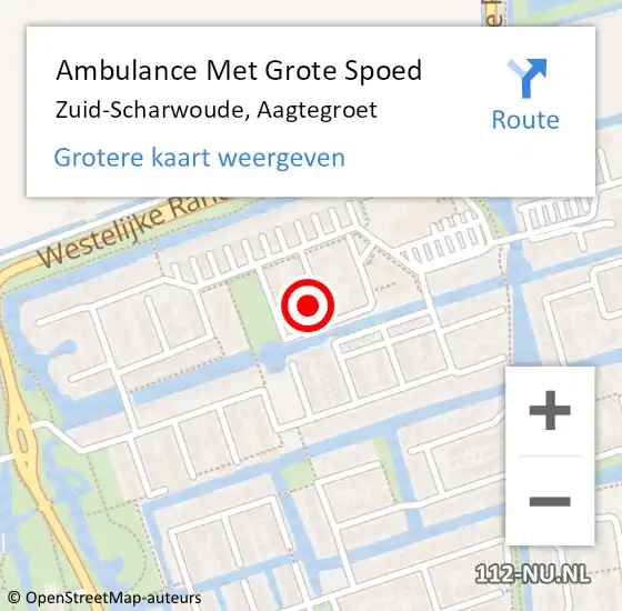 Locatie op kaart van de 112 melding: Ambulance Met Grote Spoed Naar Zuid-Scharwoude, Aagtegroet op 31 maart 2018 19:58