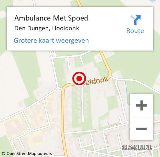 Locatie op kaart van de 112 melding: Ambulance Met Spoed Naar Den Dungen, Hooidonk op 31 maart 2018 20:30