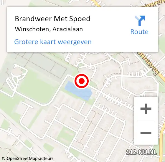 Locatie op kaart van de 112 melding: Brandweer Met Spoed Naar Winschoten, Acacialaan op 31 maart 2018 22:36