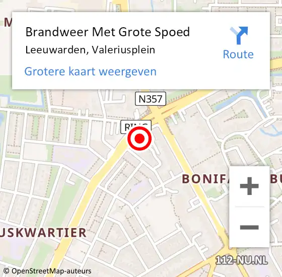 Locatie op kaart van de 112 melding: Brandweer Met Grote Spoed Naar Leeuwarden, Valeriusplein op 31 maart 2018 22:41