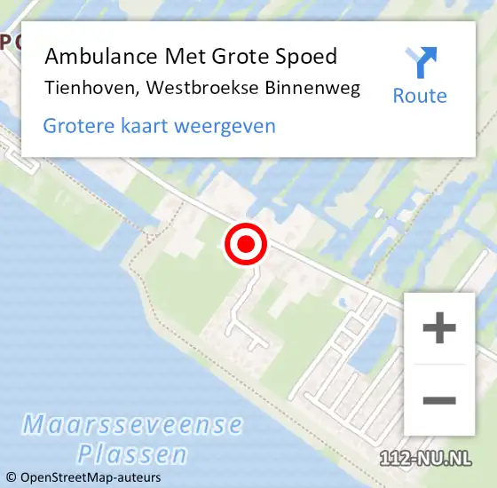 Locatie op kaart van de 112 melding: Ambulance Met Grote Spoed Naar Tienhoven, Westbroekse Binnenweg op 31 maart 2018 23:22