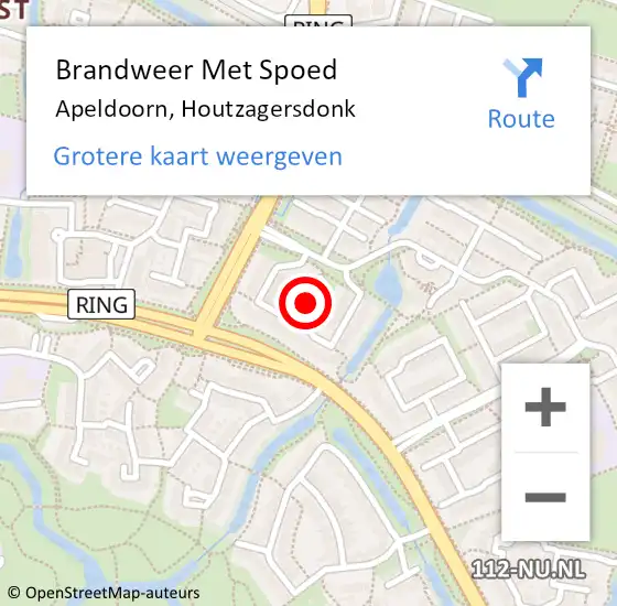 Locatie op kaart van de 112 melding: Brandweer Met Spoed Naar Apeldoorn, Houtzagersdonk op 31 maart 2018 23:59