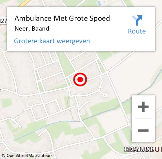 Locatie op kaart van de 112 melding: Ambulance Met Grote Spoed Naar Neer, Baand op 1 april 2018 01:11