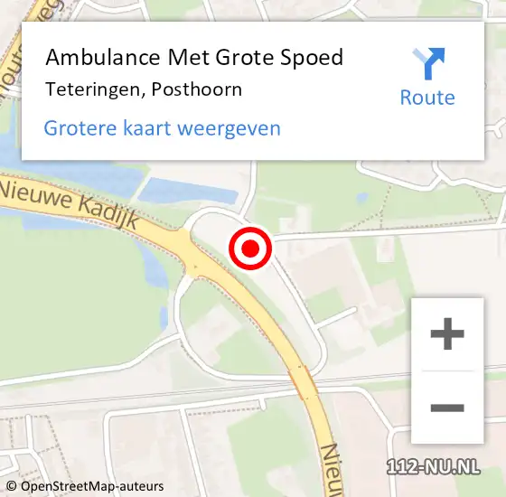 Locatie op kaart van de 112 melding: Ambulance Met Grote Spoed Naar Teteringen, Posthoorn op 1 april 2018 04:36