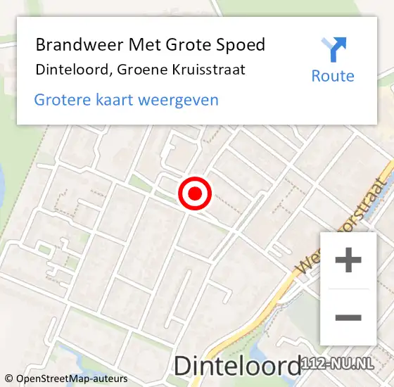 Locatie op kaart van de 112 melding: Brandweer Met Grote Spoed Naar Dinteloord, Groene Kruisstraat op 1 april 2018 09:00