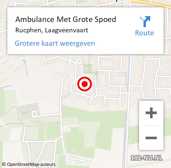 Locatie op kaart van de 112 melding: Ambulance Met Grote Spoed Naar Rucphen, Laagveenvaart op 1 april 2018 09:18