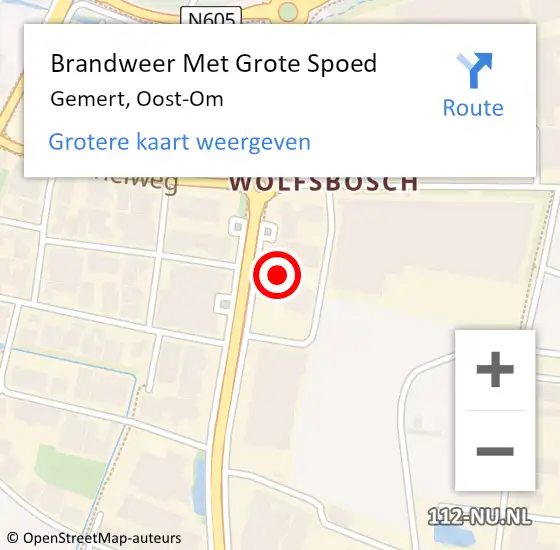 Locatie op kaart van de 112 melding: Brandweer Met Grote Spoed Naar Gemert, Oost-Om op 1 april 2018 10:47