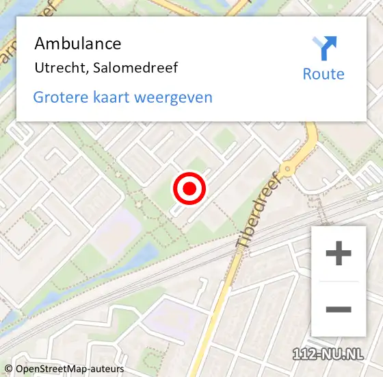 Locatie op kaart van de 112 melding: Ambulance Utrecht, Salomedreef op 1 april 2018 11:25