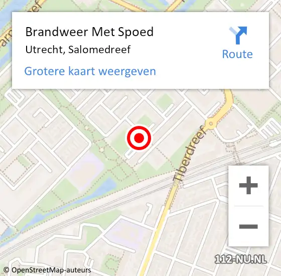 Locatie op kaart van de 112 melding: Brandweer Met Spoed Naar Utrecht, Salomedreef op 1 april 2018 11:27