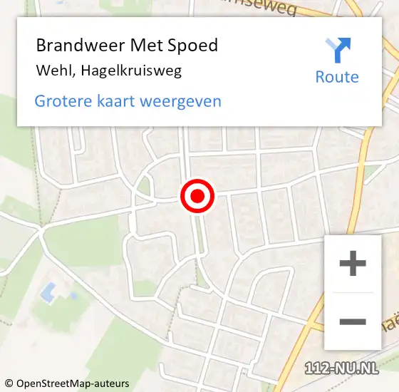 Locatie op kaart van de 112 melding: Brandweer Met Spoed Naar Wehl, Hagelkruisweg op 1 april 2018 13:32