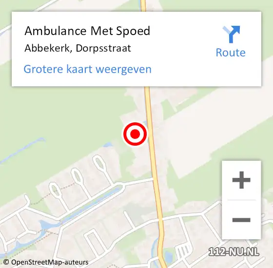 Locatie op kaart van de 112 melding: Ambulance Met Spoed Naar Abbekerk, Dorpsstraat op 1 april 2018 13:36