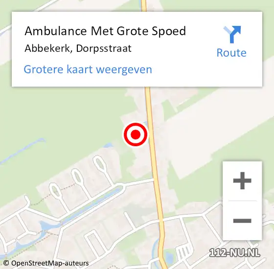 Locatie op kaart van de 112 melding: Ambulance Met Grote Spoed Naar Abbekerk, Dorpsstraat op 1 april 2018 13:42