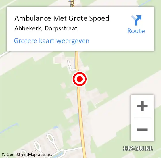 Locatie op kaart van de 112 melding: Ambulance Met Grote Spoed Naar Abbekerk, Dorpsstraat op 1 april 2018 13:43