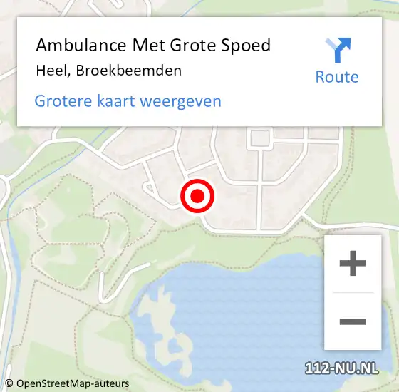 Locatie op kaart van de 112 melding: Ambulance Met Grote Spoed Naar Heel, Broekbeemden op 1 april 2018 13:52