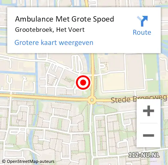 Locatie op kaart van de 112 melding: Ambulance Met Grote Spoed Naar Grootebroek, Het Voert op 1 april 2018 14:38