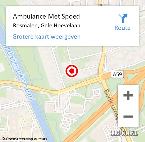 Locatie op kaart van de 112 melding: Ambulance Met Spoed Naar Rosmalen, Gele Hoevelaan op 20 februari 2014 20:31