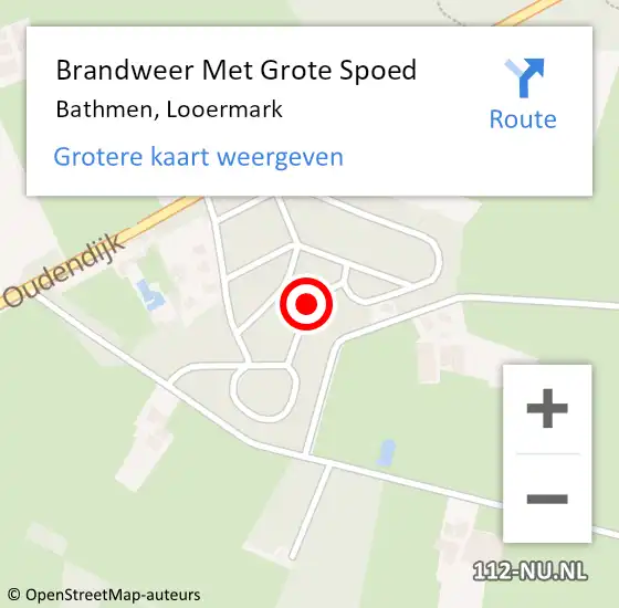 Locatie op kaart van de 112 melding: Brandweer Met Grote Spoed Naar Bathmen, Looermark op 1 april 2018 18:02