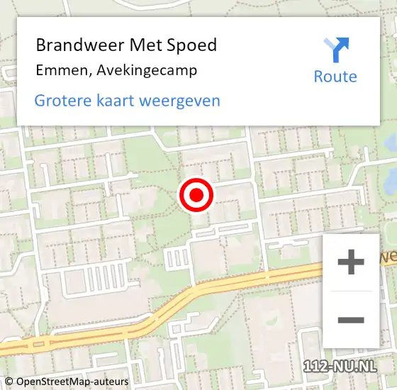 Locatie op kaart van de 112 melding: Brandweer Met Spoed Naar Emmen, Avekingecamp op 1 april 2018 20:08