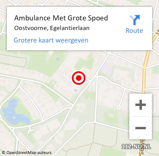 Locatie op kaart van de 112 melding: Ambulance Met Grote Spoed Naar Oostvoorne, Egelantierlaan op 1 april 2018 20:32