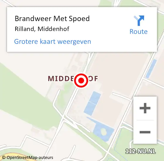 Locatie op kaart van de 112 melding: Brandweer Met Spoed Naar Rilland, Middenhof op 1 april 2018 20:34