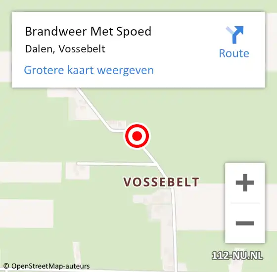 Locatie op kaart van de 112 melding: Brandweer Met Spoed Naar Dalen, Vossebelt op 1 april 2018 21:15