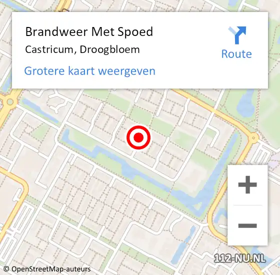 Locatie op kaart van de 112 melding: Brandweer Met Spoed Naar Castricum, Droogbloem op 1 april 2018 22:18