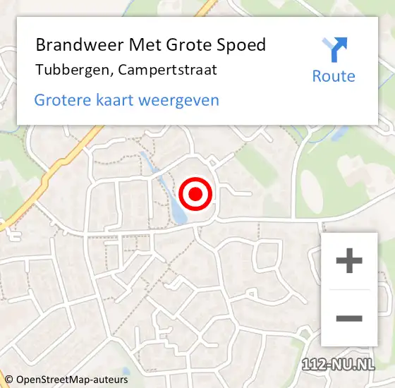 Locatie op kaart van de 112 melding: Brandweer Met Grote Spoed Naar Tubbergen, Campertstraat op 1 april 2018 23:11