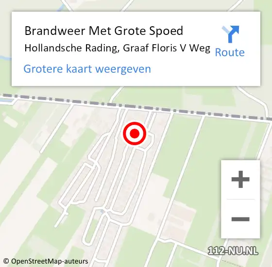 Locatie op kaart van de 112 melding: Brandweer Met Grote Spoed Naar Hollandsche Rading, Graaf Floris V Weg op 2 april 2018 00:01