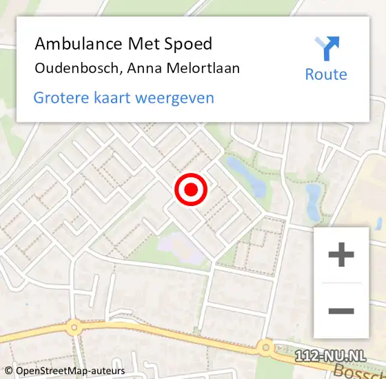 Locatie op kaart van de 112 melding: Ambulance Met Spoed Naar Oudenbosch, Anna Melortlaan op 2 april 2018 00:04