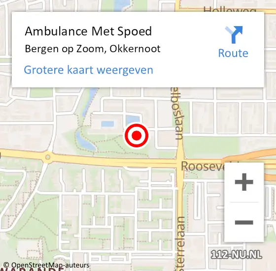 Locatie op kaart van de 112 melding: Ambulance Met Spoed Naar Bergen op Zoom, Okkernoot op 2 april 2018 01:18