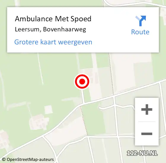 Locatie op kaart van de 112 melding: Ambulance Met Spoed Naar Leersum, Bovenhaarweg op 2 april 2018 01:57