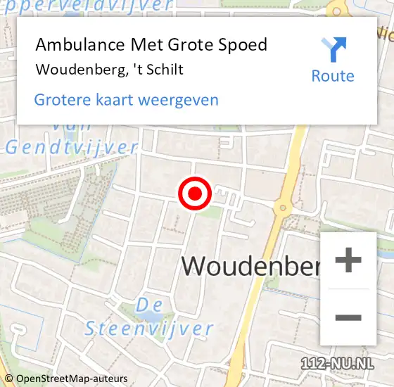 Locatie op kaart van de 112 melding: Ambulance Met Grote Spoed Naar Woudenberg, 't Schilt op 2 april 2018 04:50