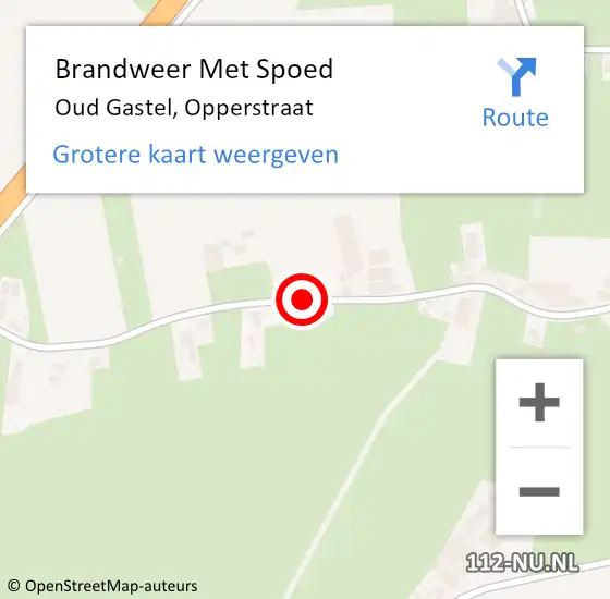 Locatie op kaart van de 112 melding: Brandweer Met Spoed Naar Oud Gastel, Opperstraat op 2 april 2018 06:12