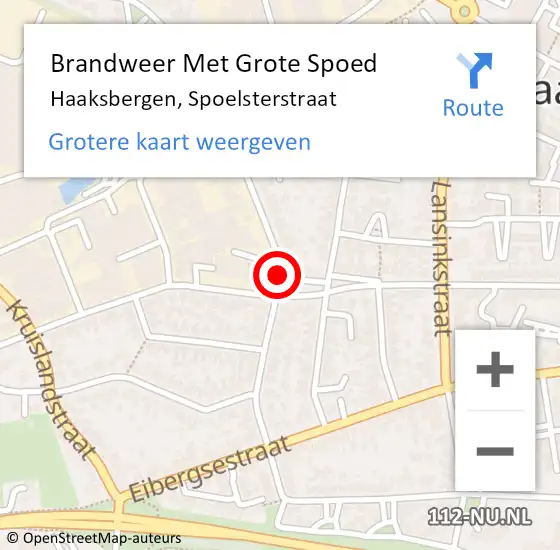 Locatie op kaart van de 112 melding: Brandweer Met Grote Spoed Naar Haaksbergen, Spoelsterstraat op 2 april 2018 08:22