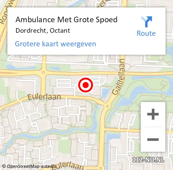 Locatie op kaart van de 112 melding: Ambulance Met Grote Spoed Naar Dordrecht, Octant op 2 april 2018 09:10