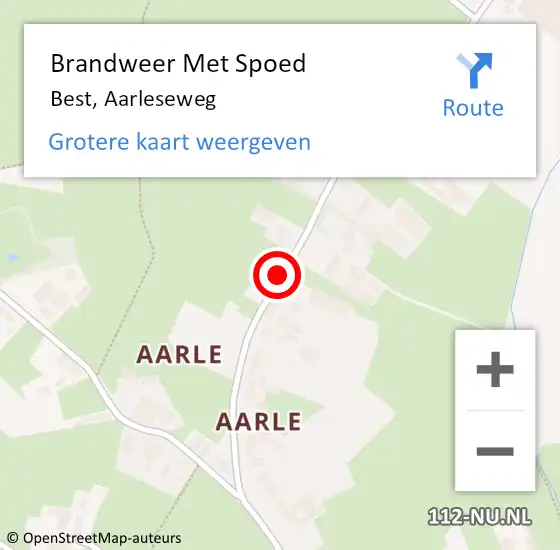 Locatie op kaart van de 112 melding: Brandweer Met Spoed Naar Best, Aarleseweg op 2 april 2018 11:07