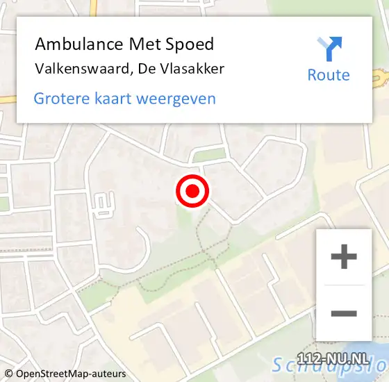 Locatie op kaart van de 112 melding: Ambulance Met Spoed Naar Valkenswaard, De Vlasakker op 2 april 2018 11:55