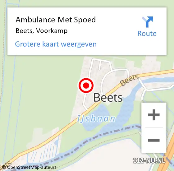 Locatie op kaart van de 112 melding: Ambulance Met Spoed Naar Beets, Voorkamp op 2 april 2018 12:59