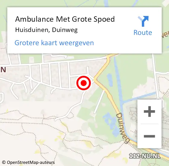 Locatie op kaart van de 112 melding: Ambulance Met Grote Spoed Naar Huisduinen, Duinweg op 2 april 2018 13:33