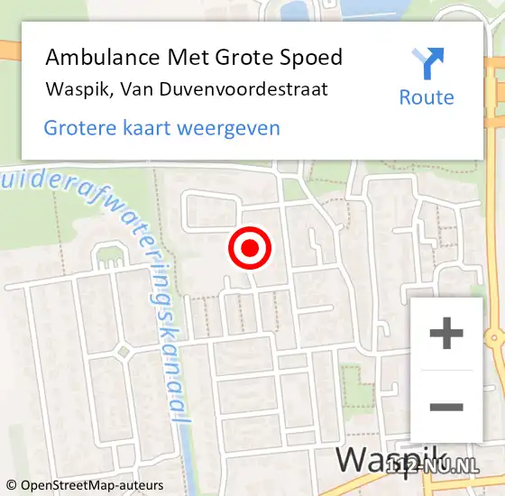 Locatie op kaart van de 112 melding: Ambulance Met Grote Spoed Naar Waspik, Van Duvenvoordestraat op 2 april 2018 13:43
