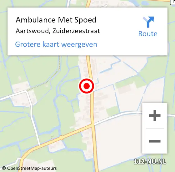 Locatie op kaart van de 112 melding: Ambulance Met Spoed Naar Aartswoud, Zuiderzeestraat op 2 april 2018 14:22
