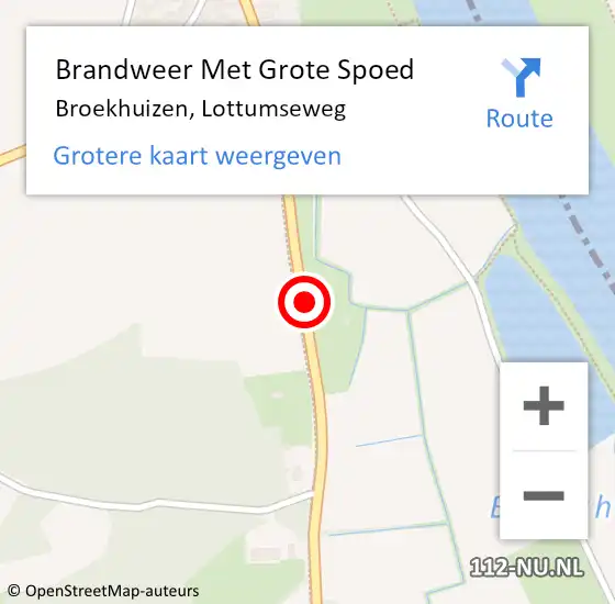 Locatie op kaart van de 112 melding: Brandweer Met Grote Spoed Naar Broekhuizen, Lottumseweg op 2 april 2018 15:40