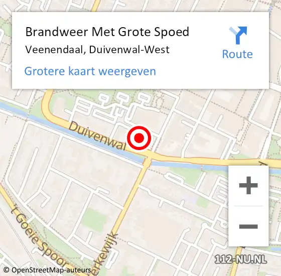 Locatie op kaart van de 112 melding: Brandweer Met Grote Spoed Naar Veenendaal, Duivenwal-West op 2 april 2018 15:59