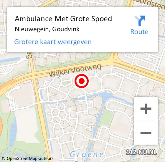 Locatie op kaart van de 112 melding: Ambulance Met Grote Spoed Naar Nieuwegein, Goudvink op 2 april 2018 17:19